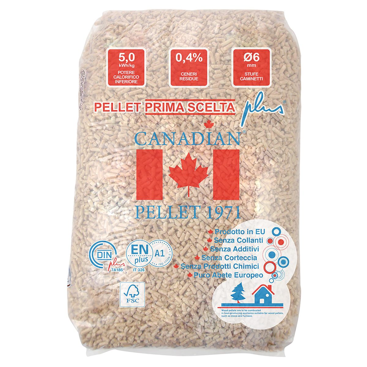 Pellet Canadian Pellet 1971 Prima Scelta Plus – Bancale 70 sacchi da 15 kg